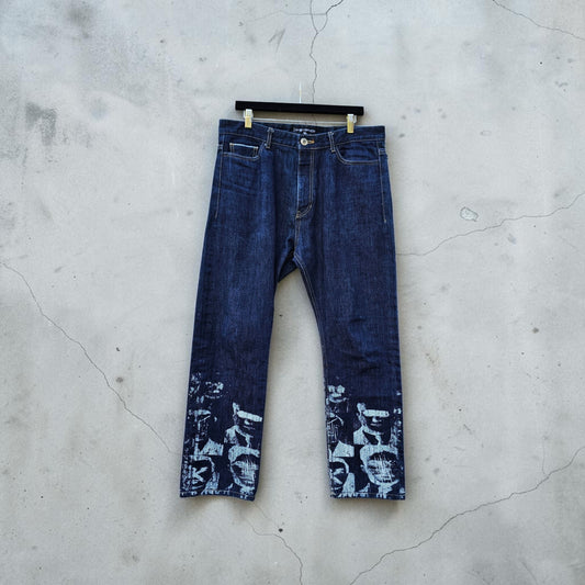 I am not human being dark washed denim pants