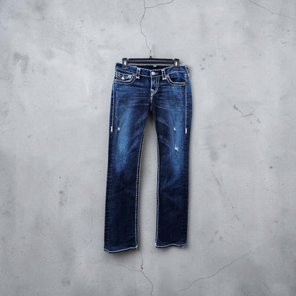 Womens True Religion dark wash low rise billy super t denim pants
