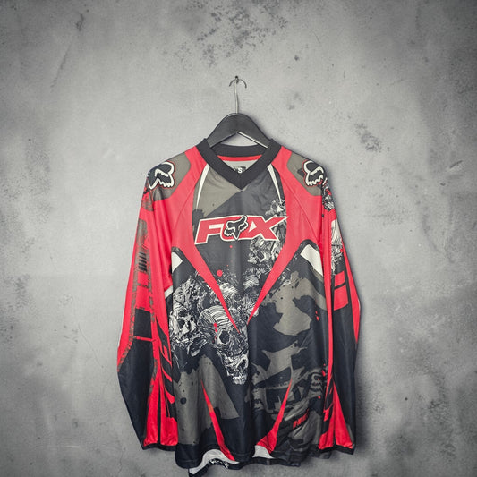 Vintage Fox racing motocross skull graphic longsleeve jersey