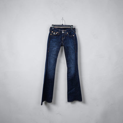 Womens Y2K True Religion dark wash Joey lo rise flare bootcut denim pants