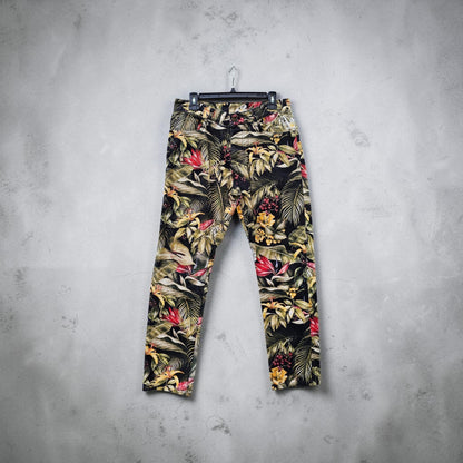 Womens Ami  Alexandre Mattiussi floral tropical print ankle jeans denim pants