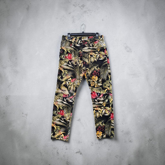 Womens Ami  Alexandre Mattiussi floral tropical print ankle jeans denim pants