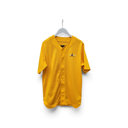 Air Jordan Jumpman vibrant yellow mesh button baseball jersey
