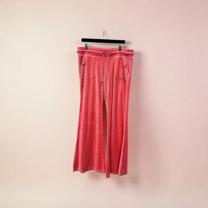 Womens Y2K Juicy Couture coral velour track pants