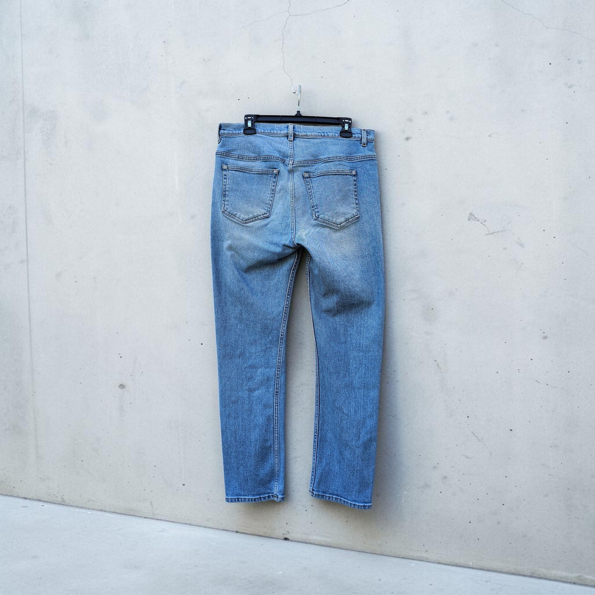 Acne studio light blue wash town  dirty lt denim pants