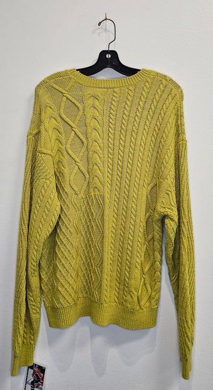 Dime cable knit yellow-green sweater