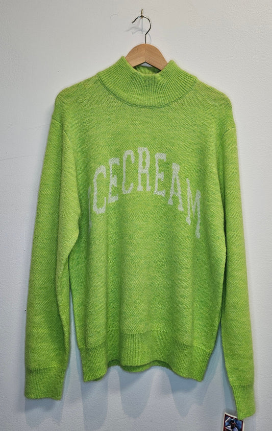 Ice cream billionaire boys club mock neck knit jumper glow green sweater