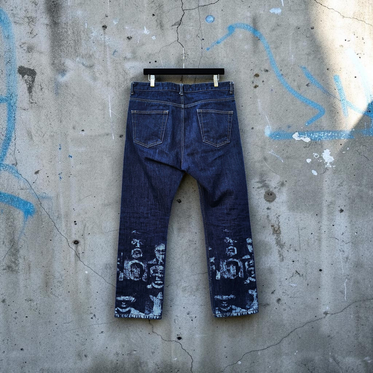I am not human being dark washed denim pants