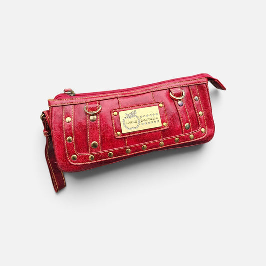 Y2K Apple bottoms red studded wristlet leather purse
