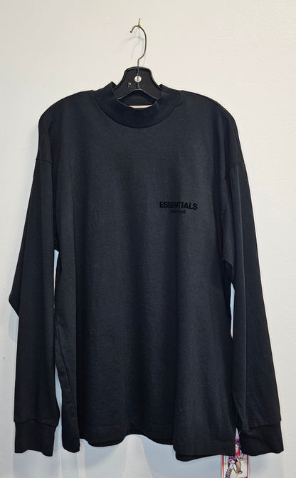 FOG Essentials Relaxed black cotton embossed 3D black longsleeve