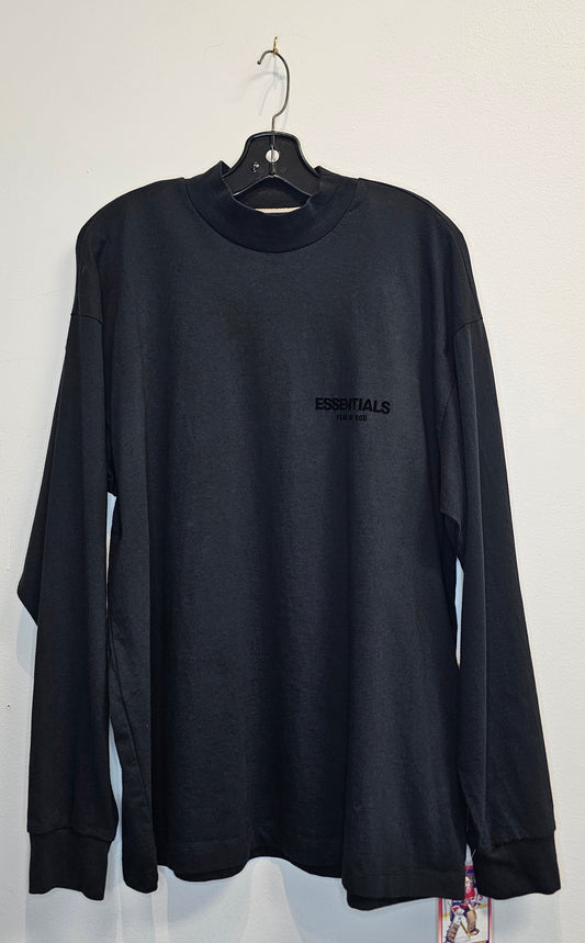 FOG Essentials Relaxed black cotton embossed 3D black longsleeve