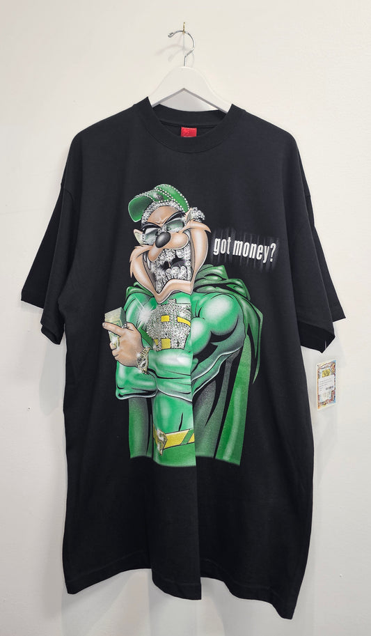 Y2k Da Grind Tazmania Blinged out grill rhinestone black graphic tshirt