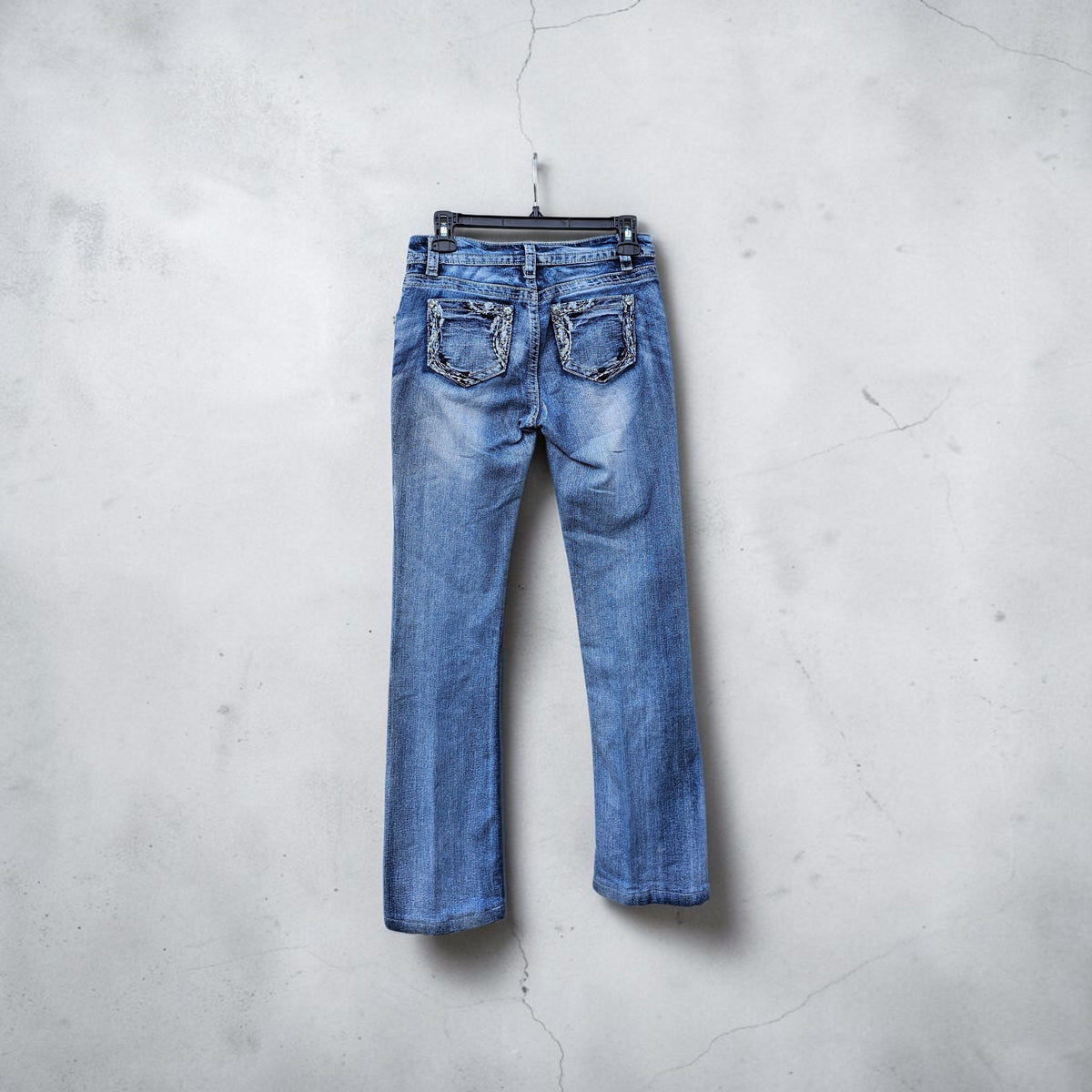 Womens Y2k Suko jeans blue acid wash low rise bootcut denim pants