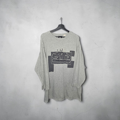 Y2K PNB Nation grey crown log patch longsleeve