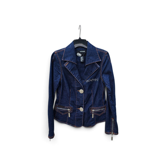 Y2k Ecko Red Tailored dark wash silver buttons denim jacket