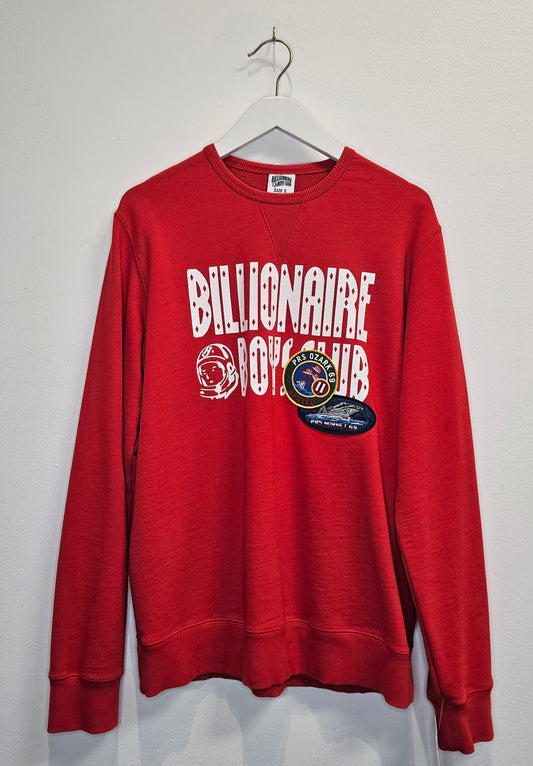 Billionaire Boys Club Apollo PRS Patched red crewneck longsleeve