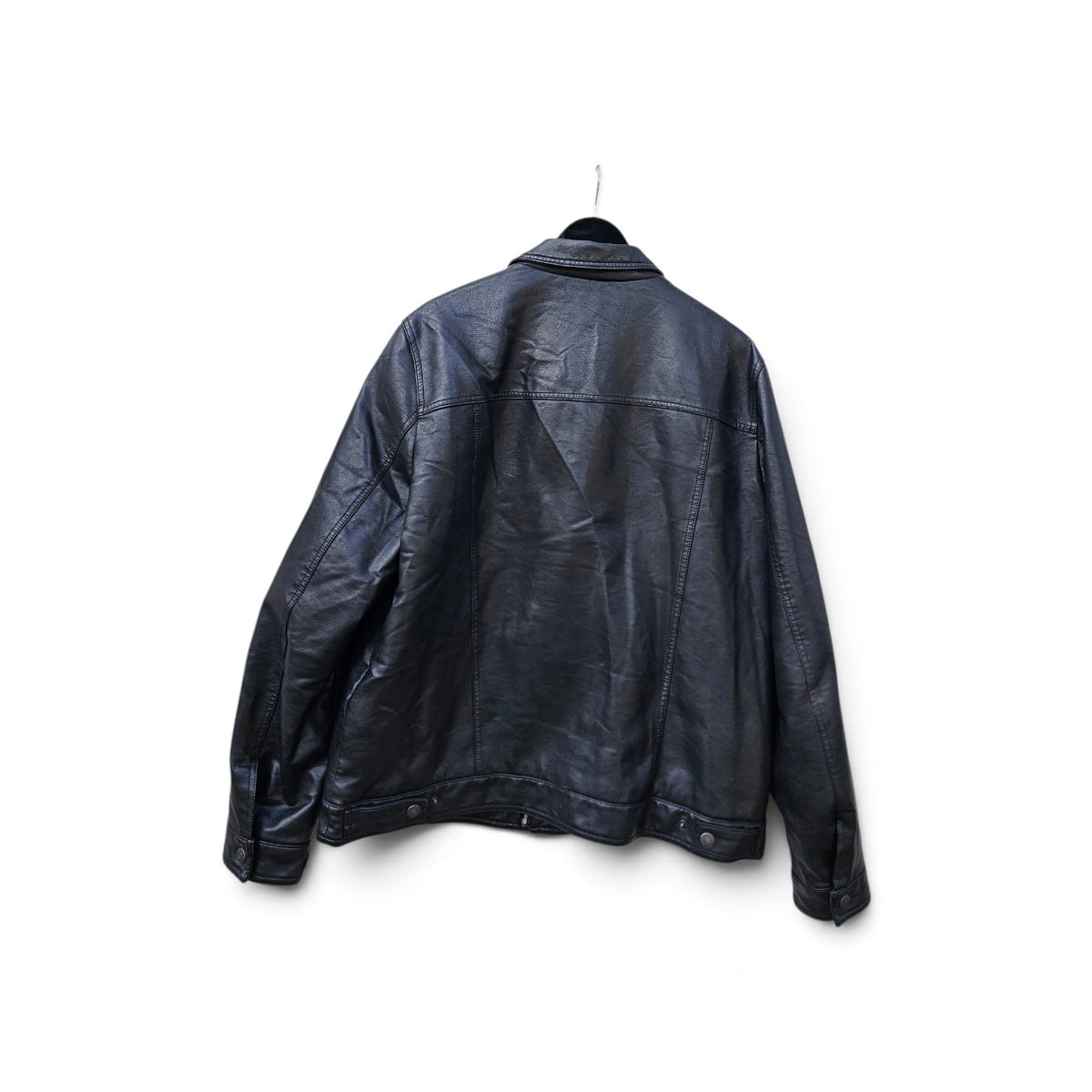 Levis modern black faux leather trucker jacket