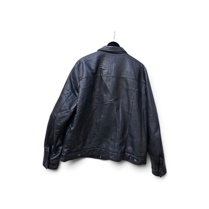 Levis modern black faux leather trucker jacket