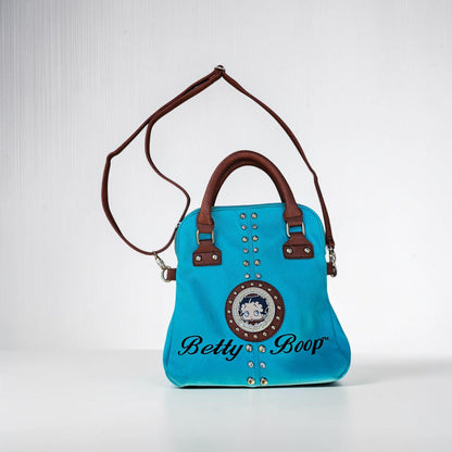 Y2k Bettyboop rhinestone studs aqua shoulder bag