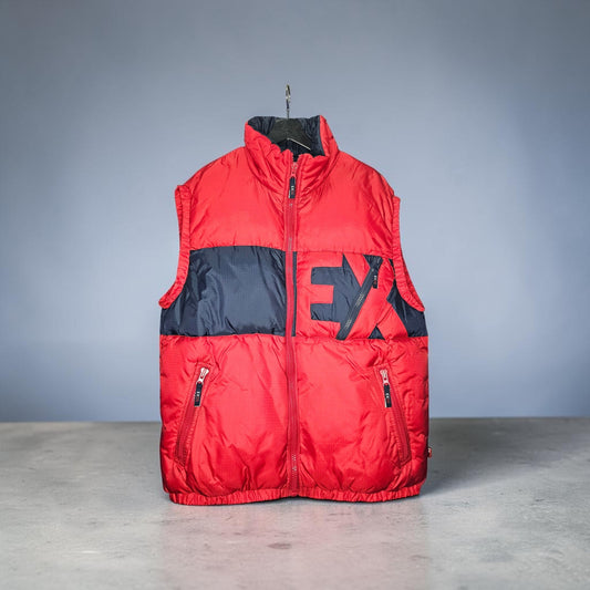 Y2K Exco performance red fullzip puffer vest