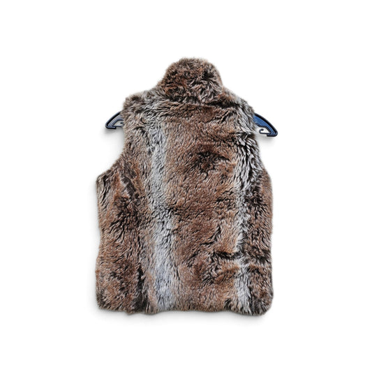 Y2k Le Chateau brown faux fur zipup vest