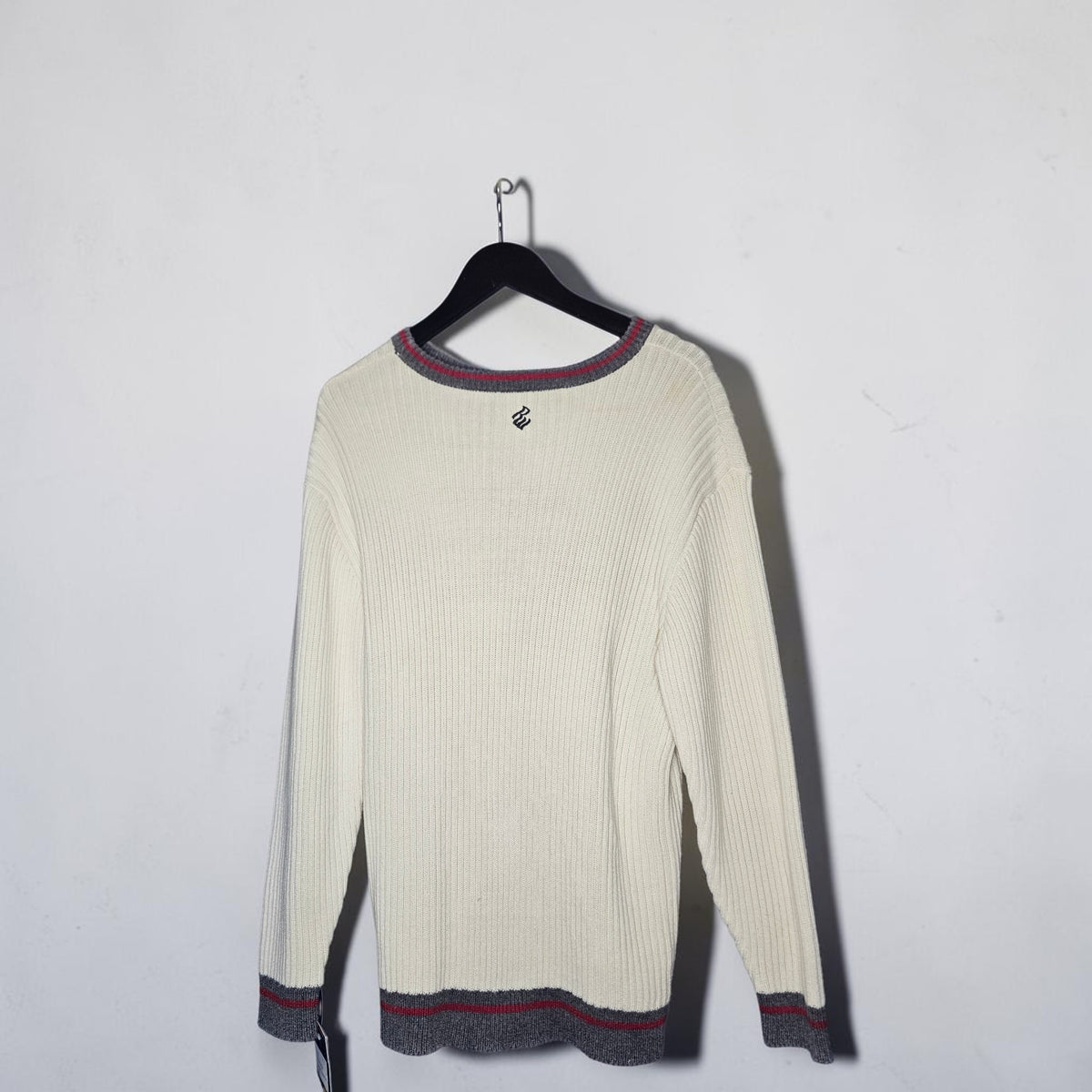 Y2K Rocawear  ribbed logo cream knit sweater