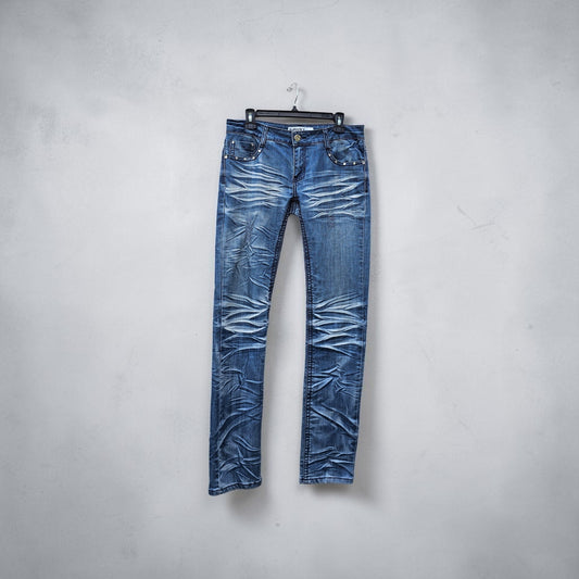 Womens Y2k Monica jeans blue slim fit stretched denim pants