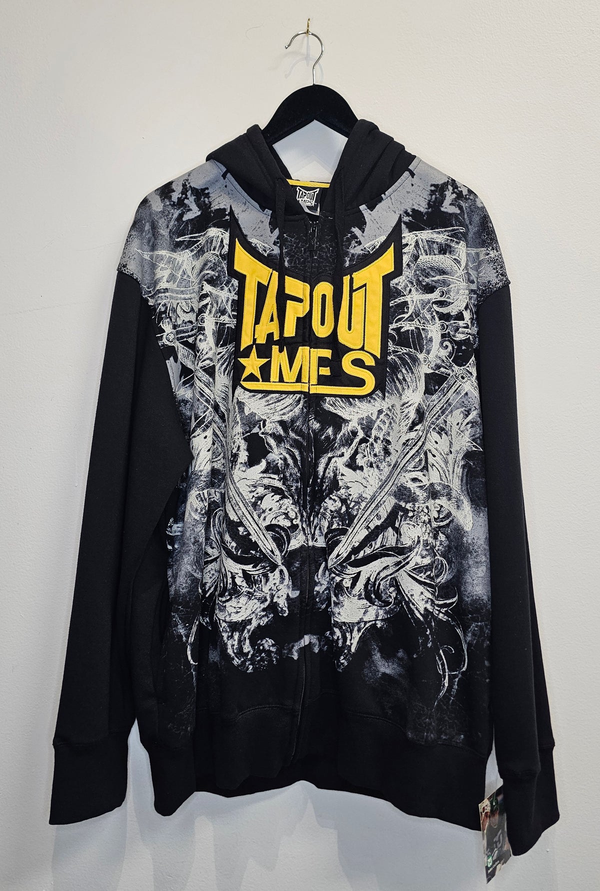 Y2K Tapout MPS abstract grunge graphic black pullover hoodie