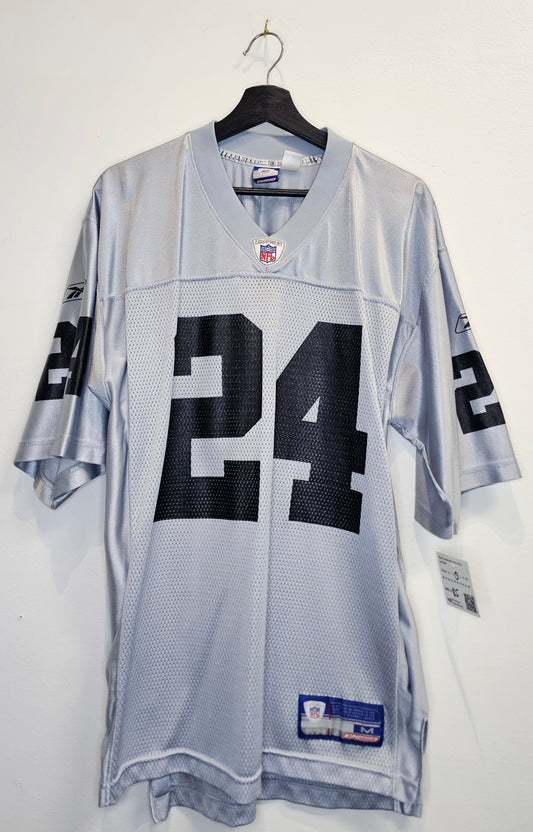 Vintage Reebok NFL Oakland Raiders Charles woodson silver alternate jersey