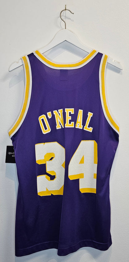 Vintage 90s Champion NBA Los Angeles Lakers Shaquille Oneal #34 basketball jersey