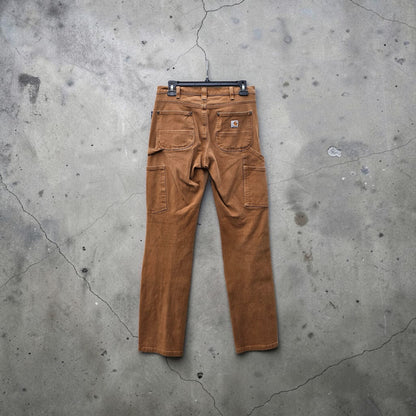 Womens Carhartt Straightfit brown double knee workwear pants