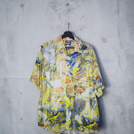 Diesel S-umbe multicolor viscose button up shirt