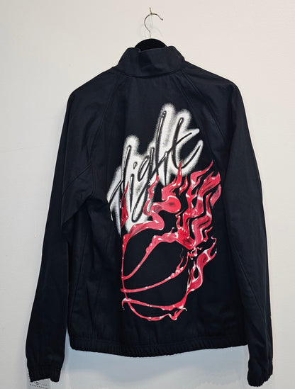 Jordan x Travis Scott Airbrushed flight flamed basketball graphic woven jacket