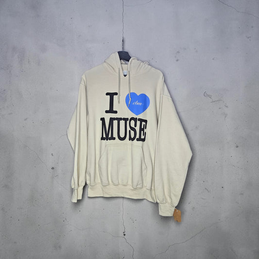 I ❤️ Cbm Muse cream pullover hoodie