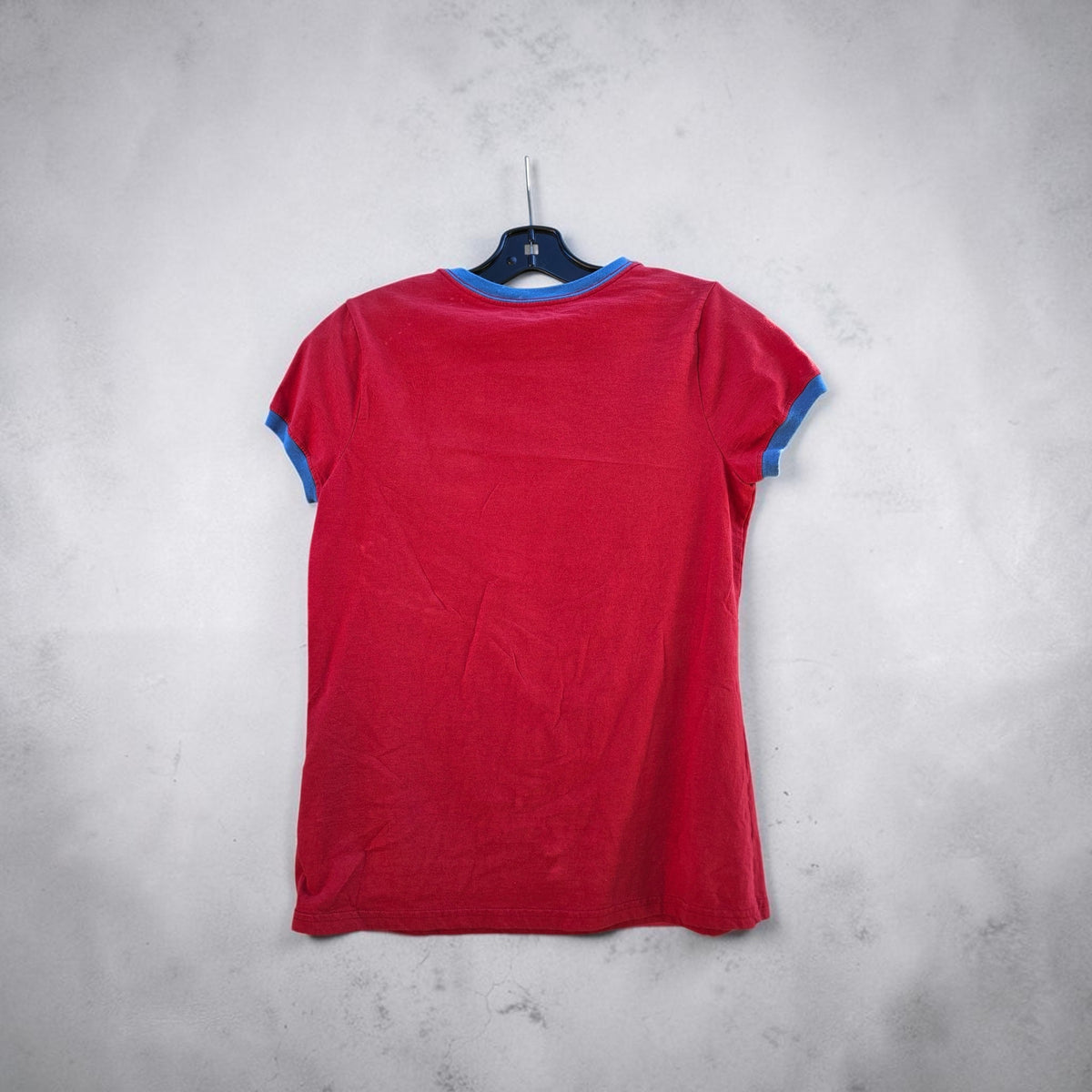 Womens Harley davidson blue trim shield ringer tee