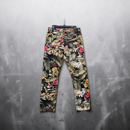 Womens Ami  Alexandre Mattiussi floral tropical print ankle jeans denim pants