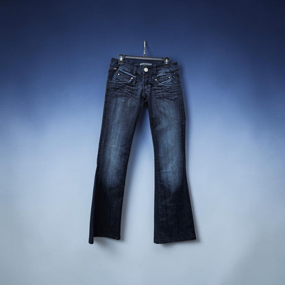 Y2K womens Parasuco dark wash low rise  pocket pleating denim jeans