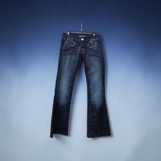Y2K womens Parasuco dark wash low rise  pocket pleating denim jeans