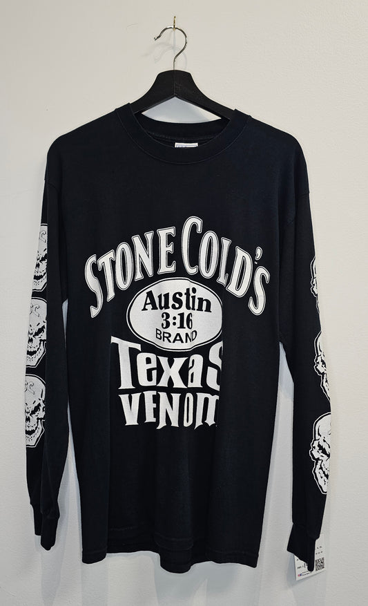 Vintage Stone Cold Steve Austin Texas Venom skulls graphic black longsleeve