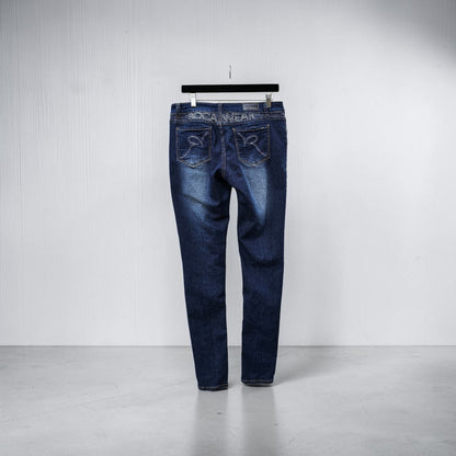 Womens Y2K Rocawear dark blue skinny jeans denim pants