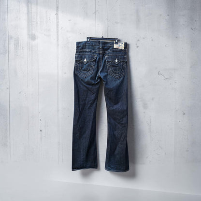 Y2K True Religion dark blue straight denim pants