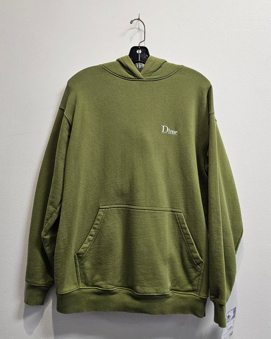 Dime Classic Logo sage green pullover hoodie