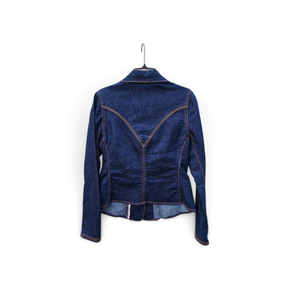 Y2k Ecko Red Tailored dark wash silver buttons denim jacket
