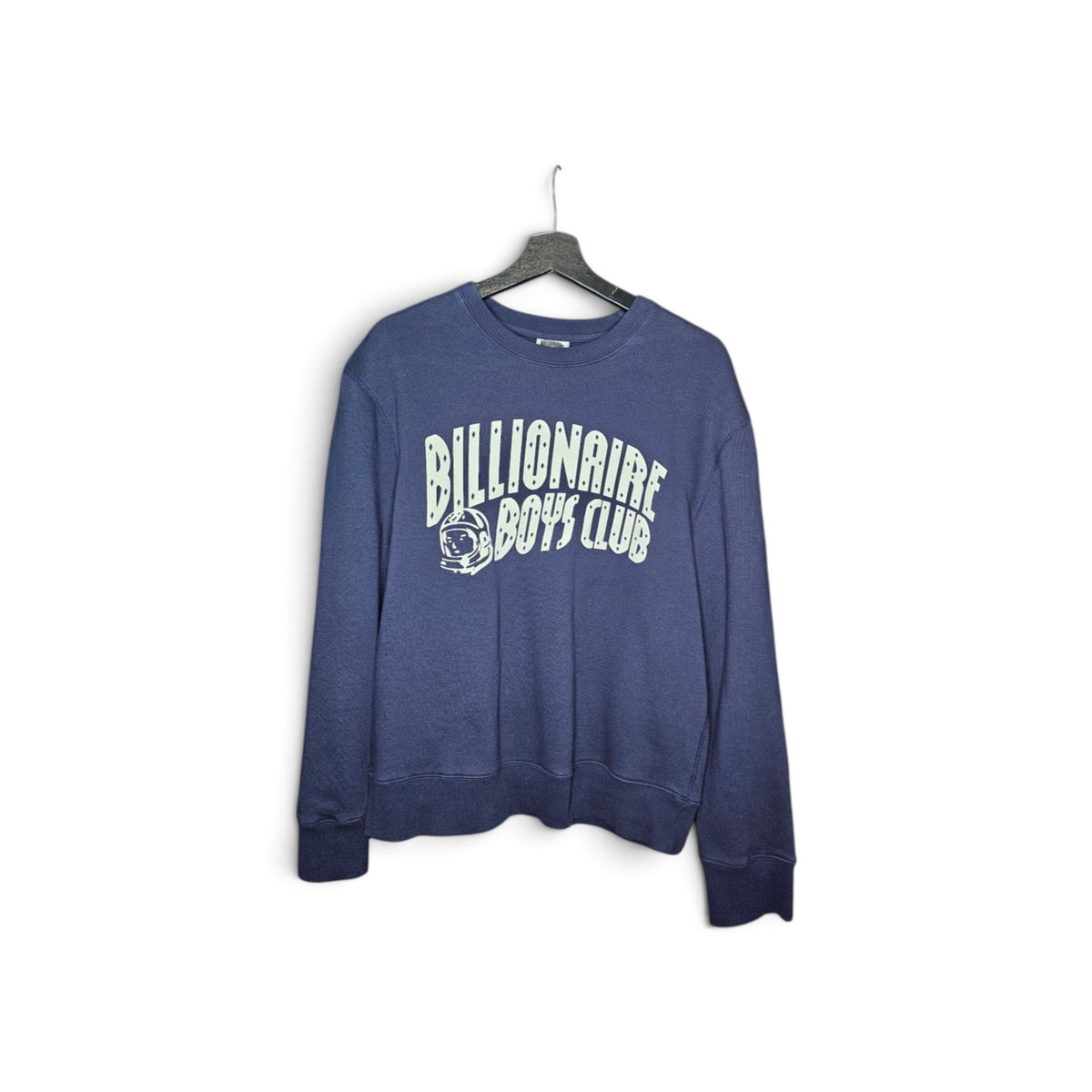 Billionaire Boys Club navy blue arched logo graphic crewneck