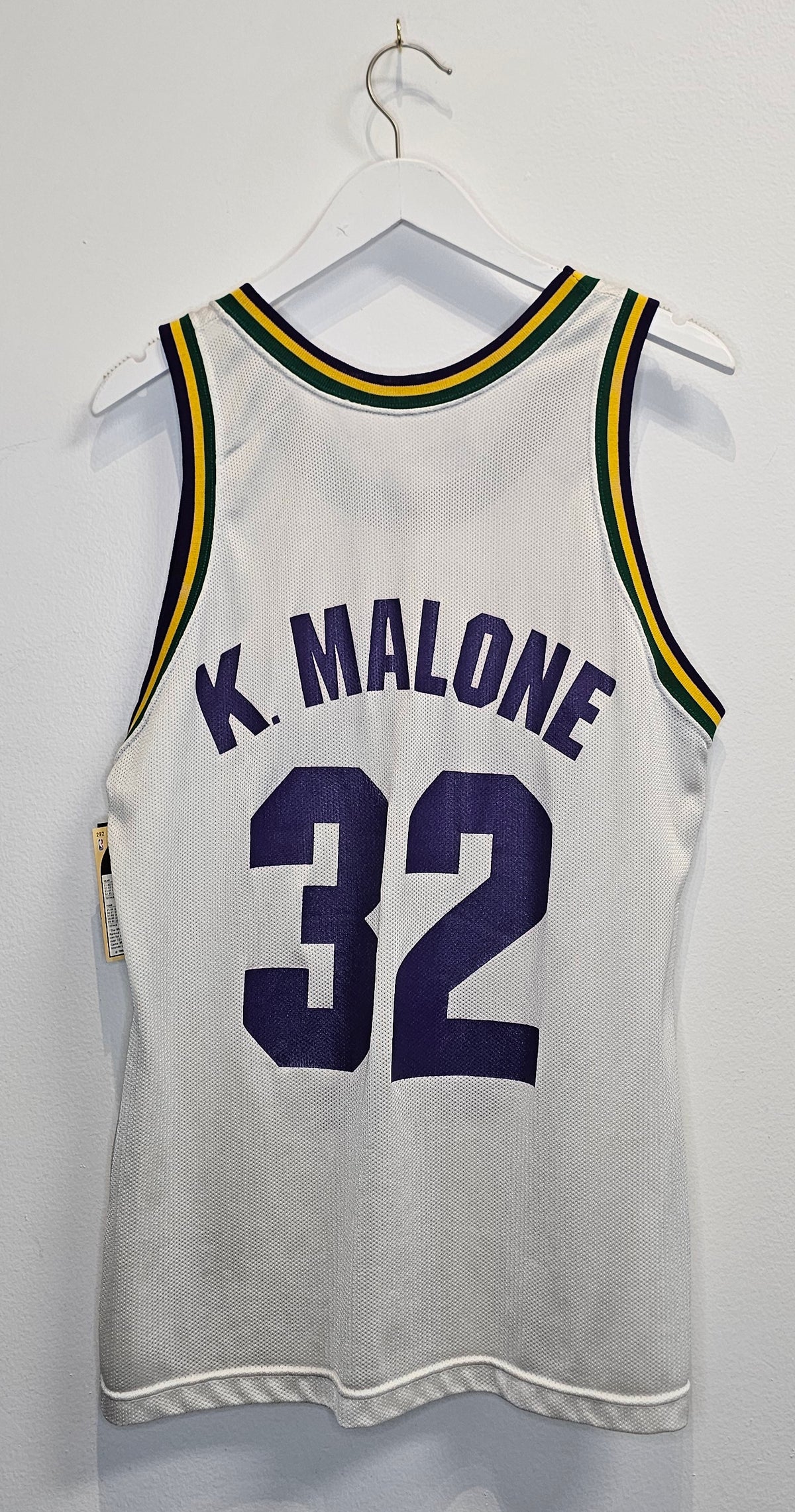 Vintage 90s Champion NBA Utah Jazz Karl Malone #32 Basketball Jersey