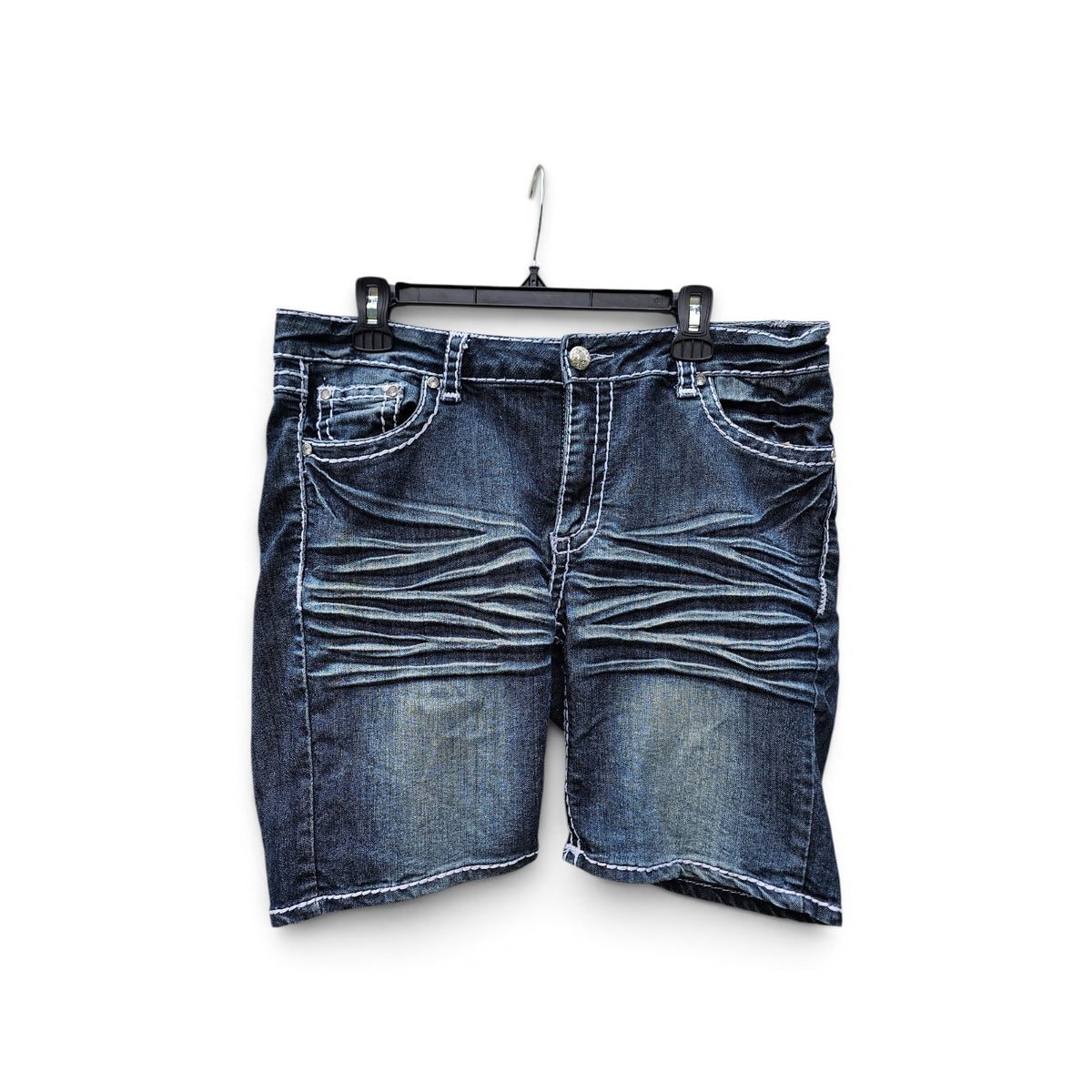 Y2k Womens Road runner light blue rhinestone denim short