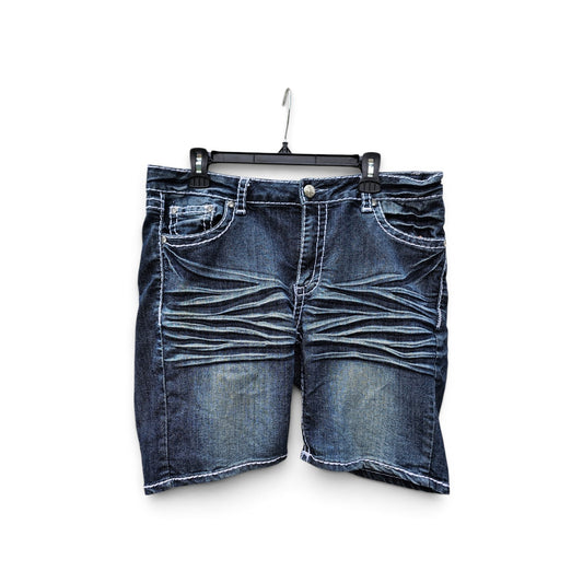 Y2k Womens Road runner light blue rhinestone denim short