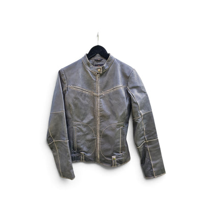 AS Studio dark olive fullzip leather jacket