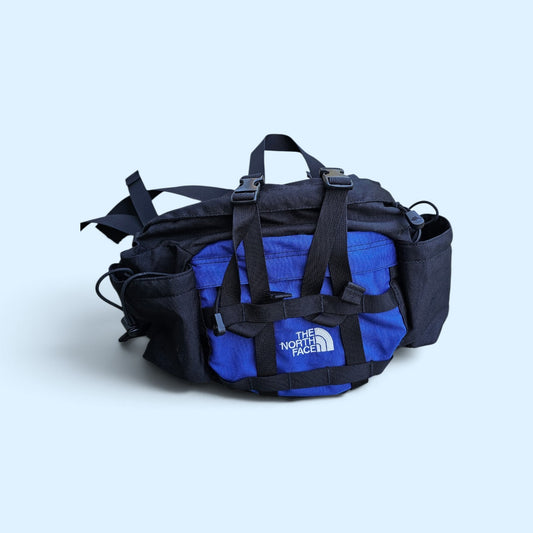Vintage The north face blue black mountain biker lumbar fanny pack