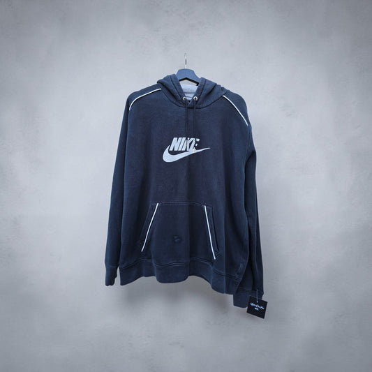 Nike 00s swoosh black grey pullover hoodie